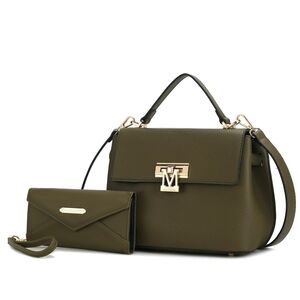 MKF Collection Hadley Womens Vegan Satchel Purse Wristlet Wallet by Mia K Olive